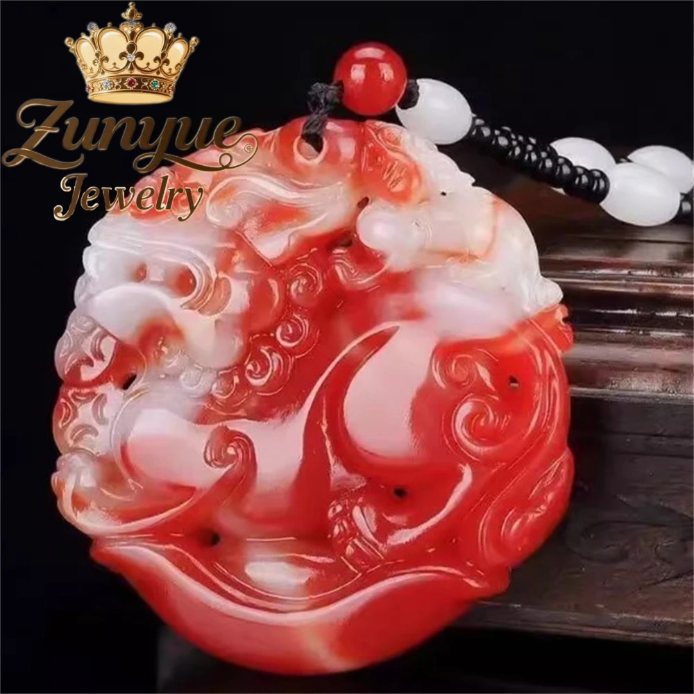 

High-End Chicken-Blood Stone Pendant Elegant Charms Handicraft Best Selling Fashion Jewelry Exquisite Elegant Popular Luxury