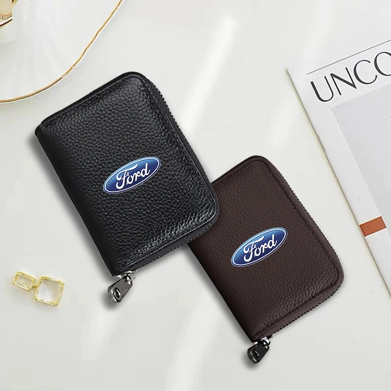 1pcs Car Wallet Driver license Credit Card Storage Bag For Ford Focus Mondeo MK1 MK2 MK4 MK3 Fiesta ST Line Kugo Transit Escape