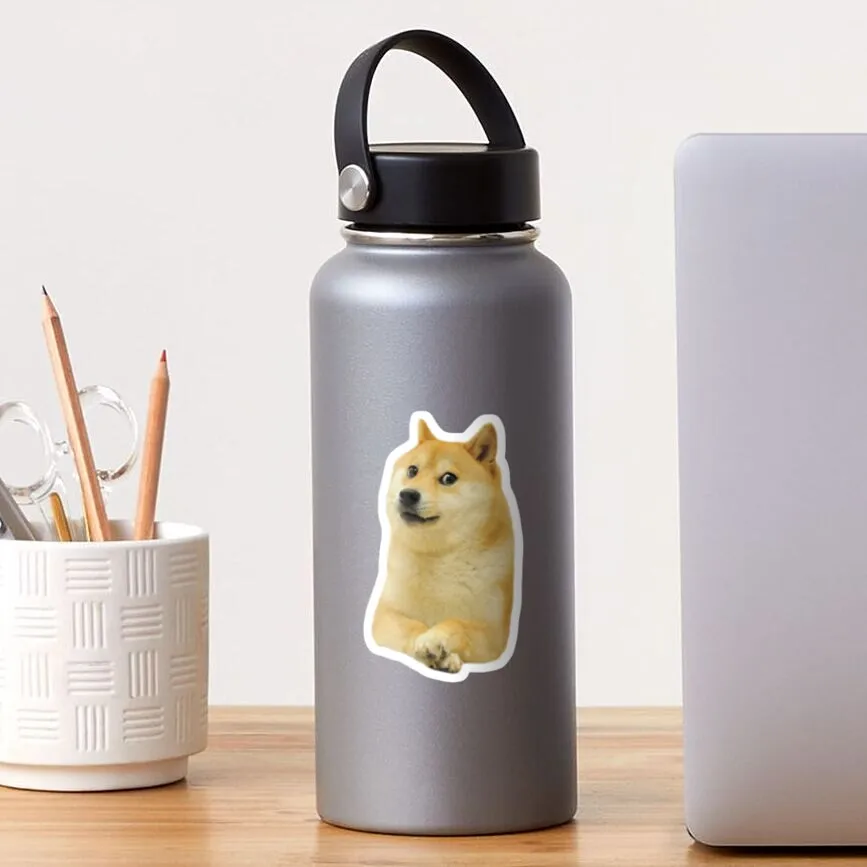 Cool Meme Doge Sticker for Laptop Decor Bedroom Car Cute Cartoon Art Fashionable Public Suitcase
