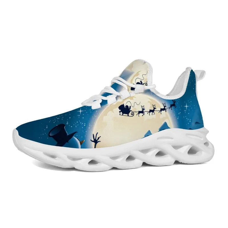 Men's Sneakers Women's Shoes Lace Up Casual Flats Men Christmas Shoes Mesh Breathable Tennis Sports Shoe Athletic Male Sneakers