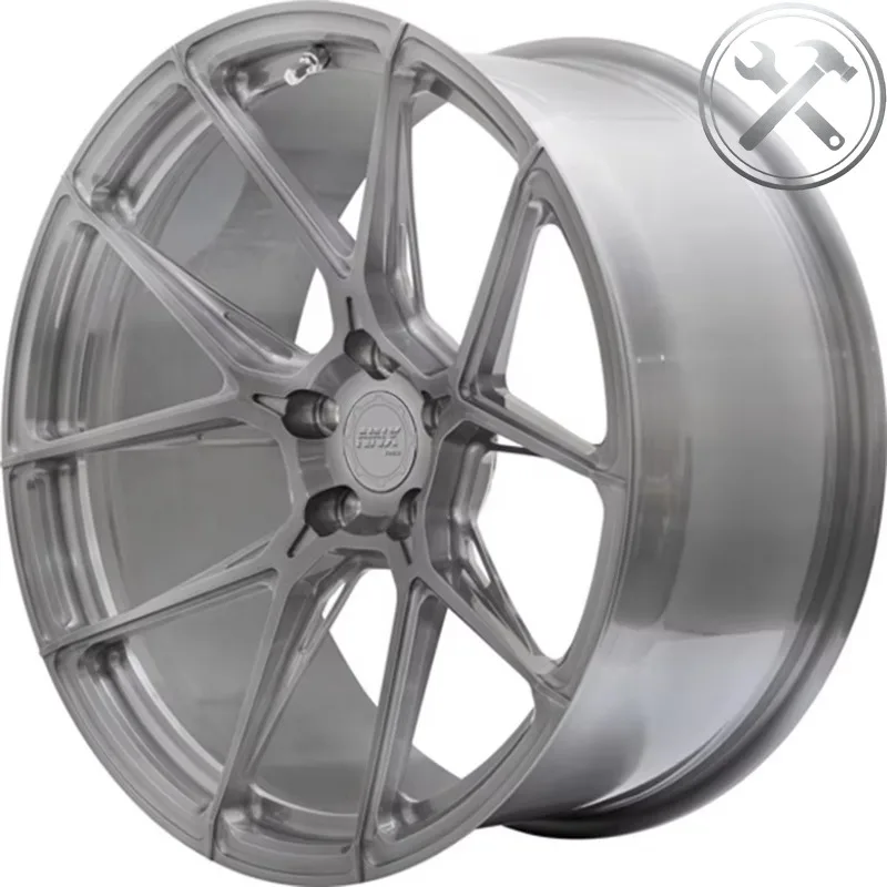 

New 18-22 Inch Silver Brushed Center Gloss Black Barrel Super Concave 6061-T6 Aluminium Alloy Forged Wheel Rims