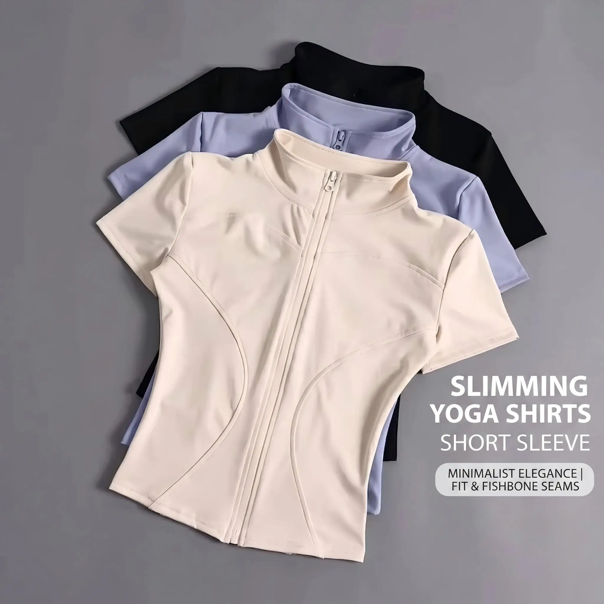 Women Summer Short Sleeve Zip Front Naked Feel Second Skin Fitness Top Cycling Jersey Yoga Training Outdoor Workout Outfit
