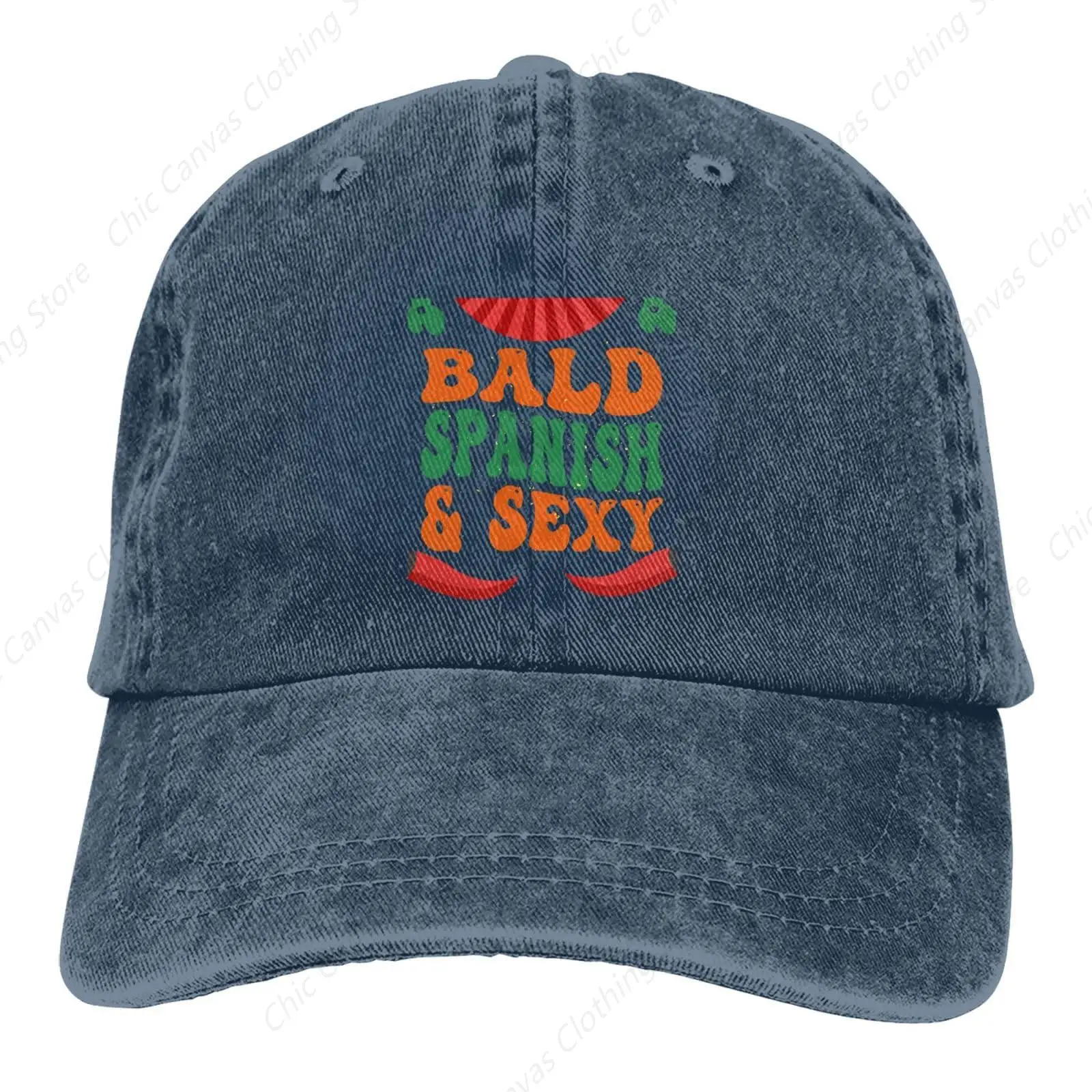 

Bald Spanish Sexy Fun Retro Baseball Cap Women'S Men's Washed Denim Hat Outdoor Truck Dad Hat