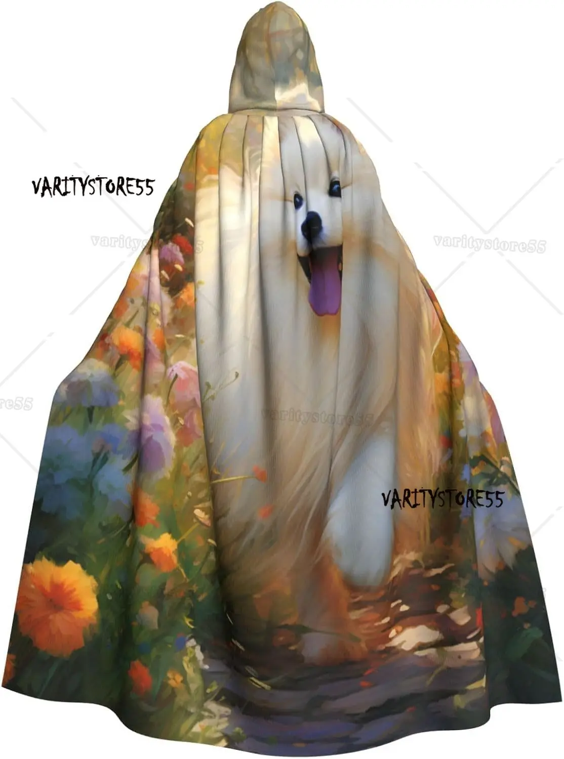 

Cute Fox Terrier Adult Halloween Cloak with Hood Comfortable Party Cape for Costumes Cosplay Halloween Parties Hooded Cloak
