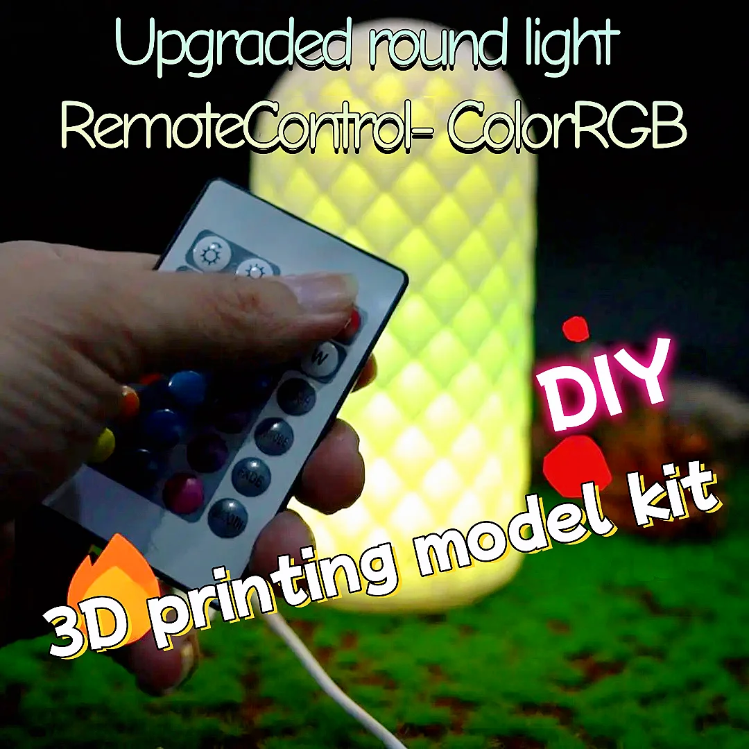 Remote Control RGB LED Lamp Kit 001 for Bambu Lab H2D/X1/P1P/A1 Multicolor RGB Includes Button Battery Makerworld for Anycubic