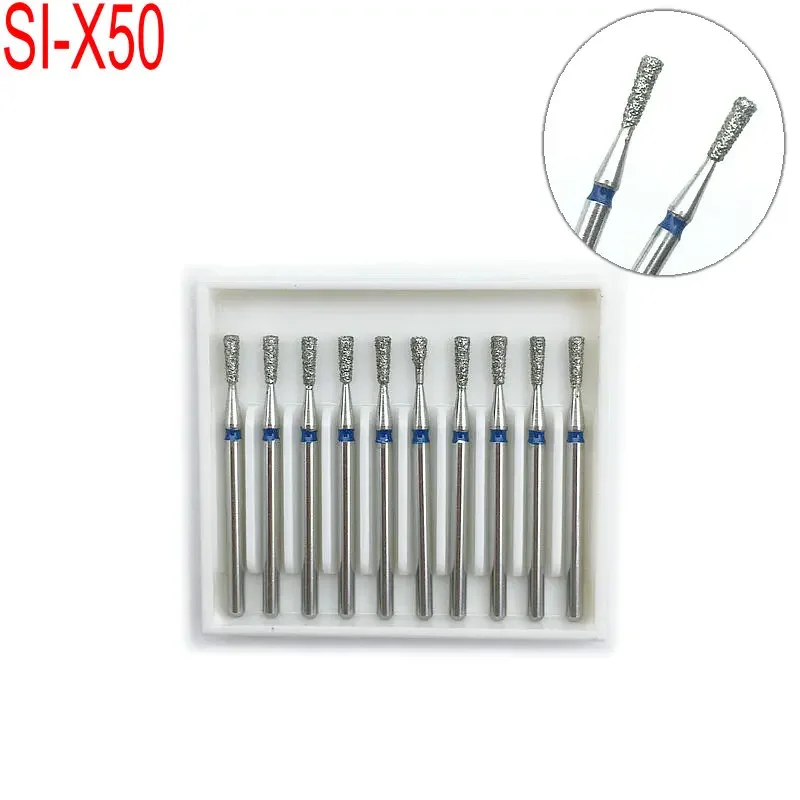 10PCS Dental High Speed Burs High Diamond Burs for Polishing Tooth Preparation Speed Handpiece Turbine Accessories SI-X50