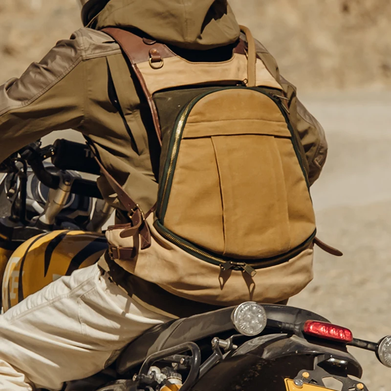 

Альпинизм, винтажный мотоциклетный рюкзак из воловьей кожи, масляный воск, мотоциклетный дорожный альпинистский кожаный горб, шлем, тактический рюкзак