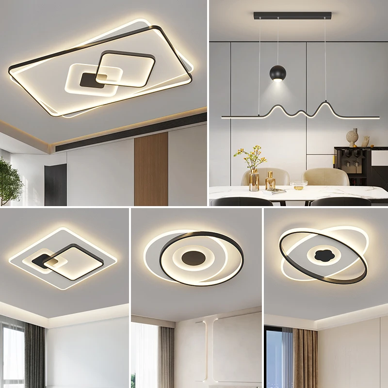 

Nordic led Ceiling Light With Remote Control Dimmable Circle Round Square Rectangle Chandelier Living Room Bedroom Kitchen Lamp