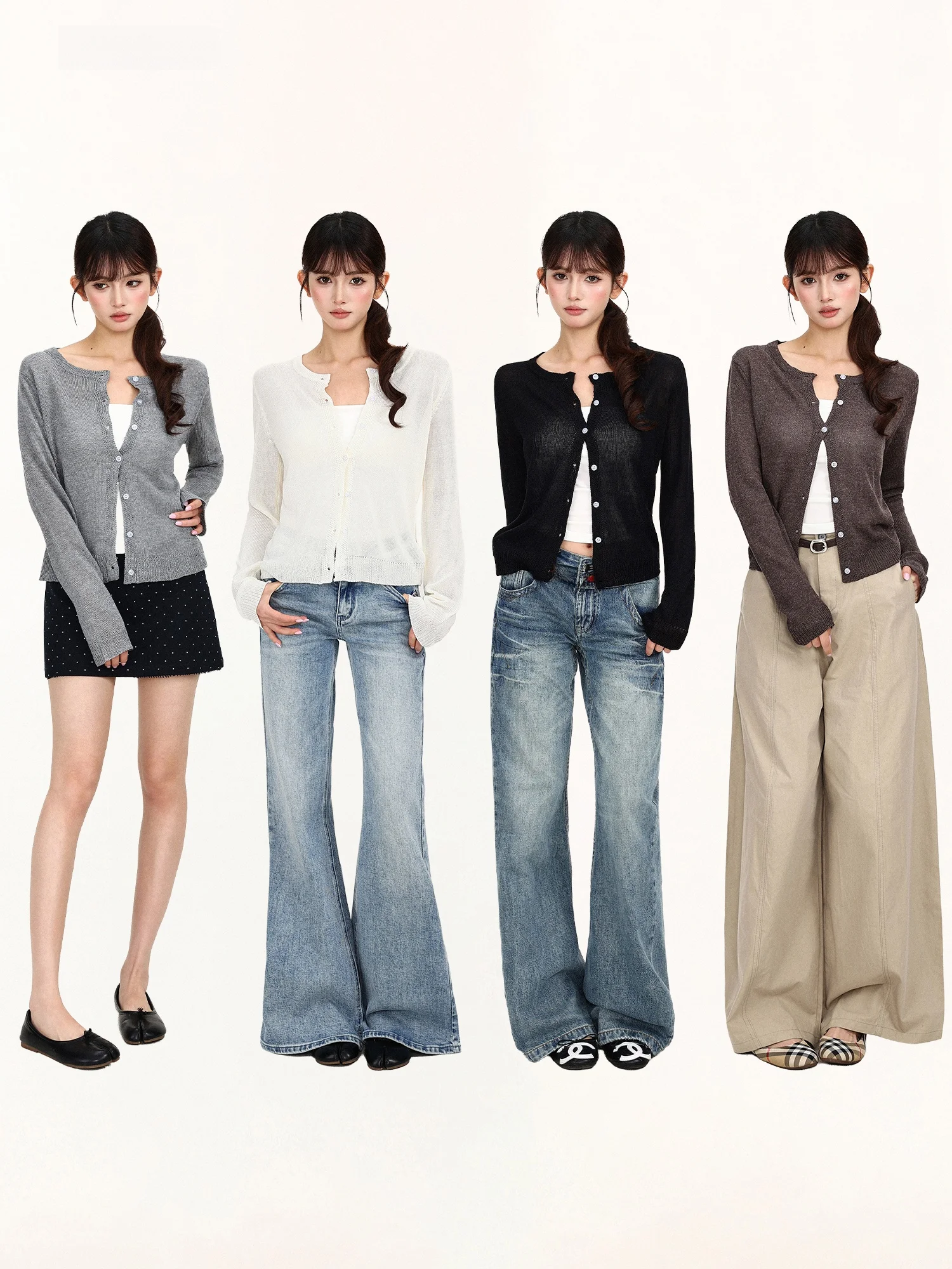 Biggold Linen Long Sleeve Knitted Open Cardigan Women Casual Loose Slimming Sun Protection Shirt Lyocell Top Comfortable Brea...
