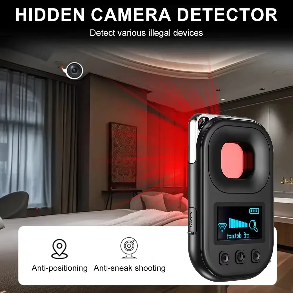 

Intelligent Infrared Scanning Portable Detector with 2 Levels LED Hotel Anti-Camera Detector for Home Office Travel Hotel