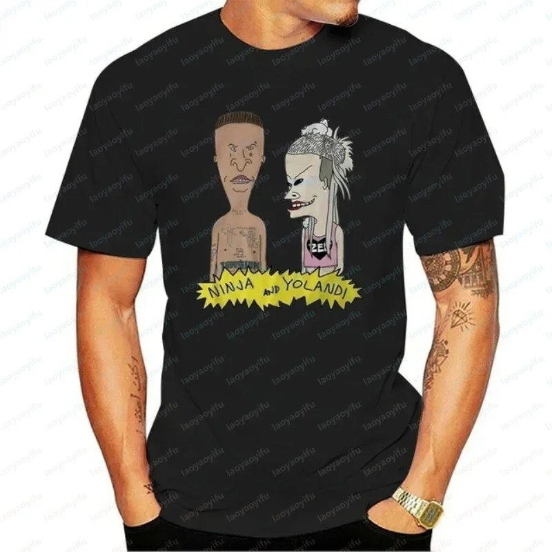Kawaii Beavis and Butthead TShirts Novelty Funny Cartoon Graphic Tshirts Men Casual Clothing Summer Male Oversized Tshirt image 5