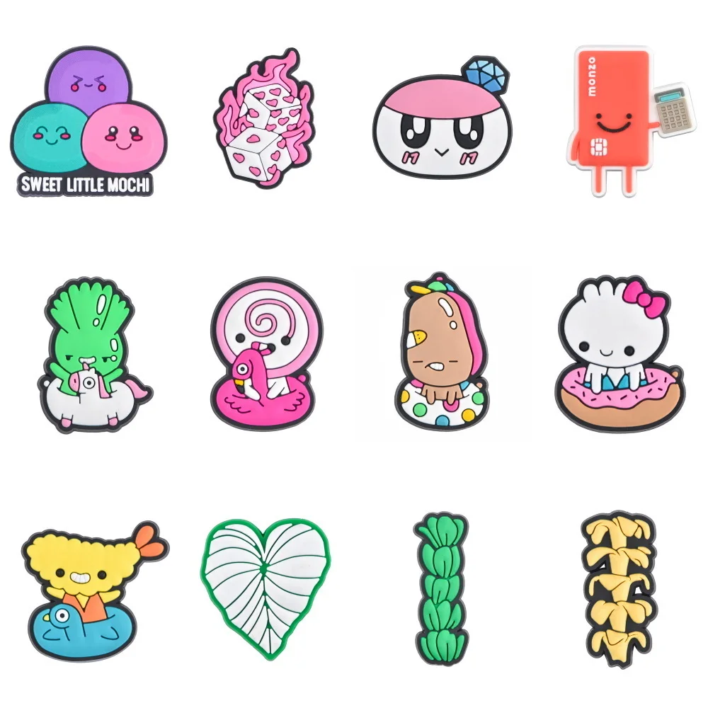 1pcs Funny Cartoon Rice Dumpling Shoe Charms Colorful Lovely Candy Card Plant Shoe Decoration Boys Girls Birthday Gifts