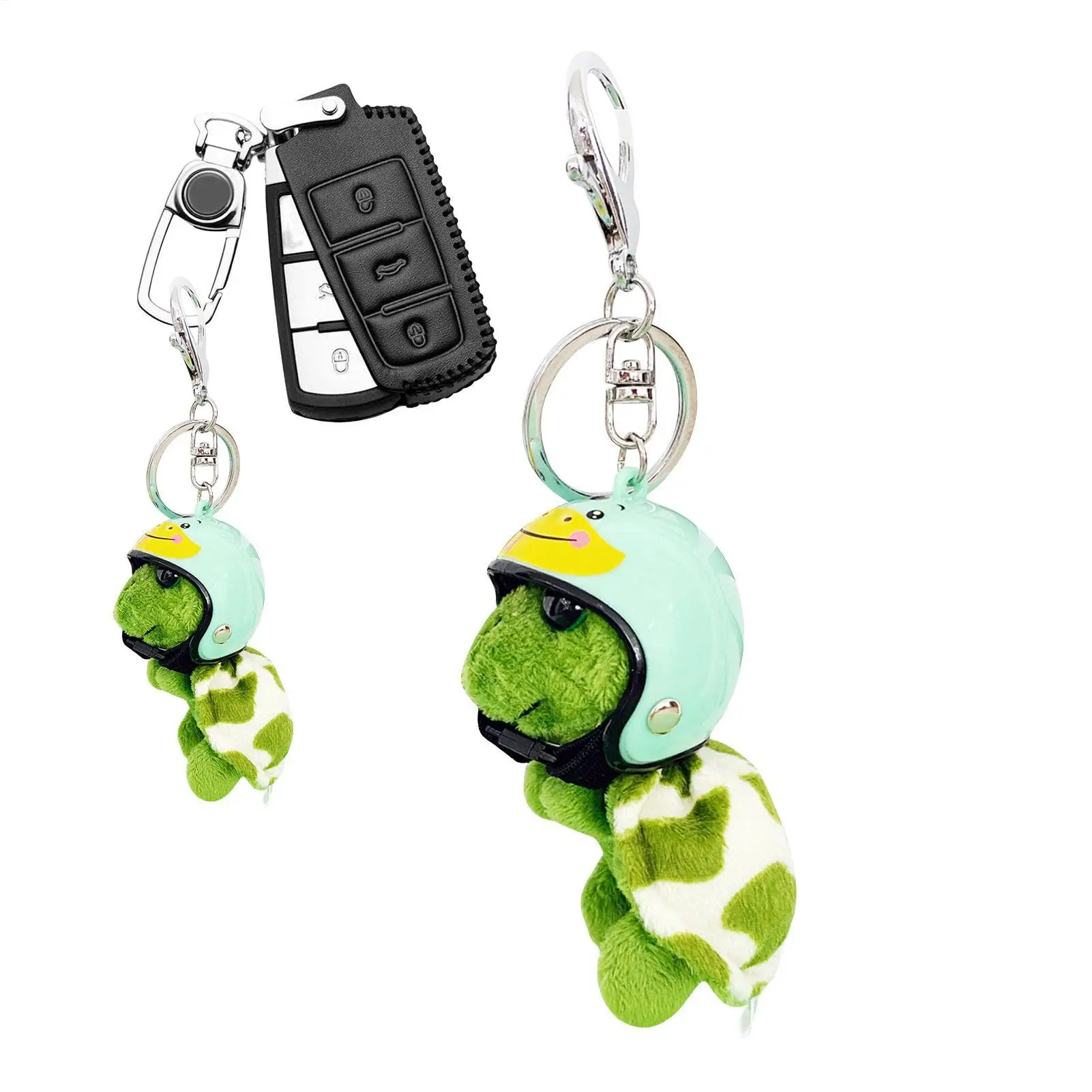 1 個ヘルメットウミガメキーホルダー財布バッグチャームキーホルダーぬいぐるみペンダントキーホルダー動物飾り車の絶妙な装飾