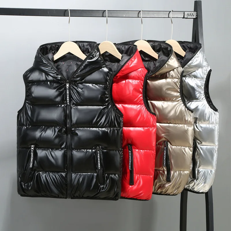 

Korean Style 2025 Autumn Winter New Fashion Men's Solid Color Simple Basic Casual Trendy Quilted Vests Male Clothes Coats Tops