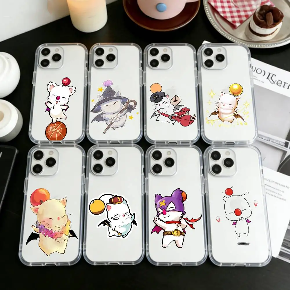 

F-Final Fantasy Moogle F-FF VII Phone Case For iPhone 17 16 15 14 13 12 11 Mini Pro Max Plus Transparent Cover