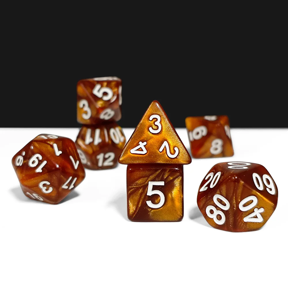 7 قطعة/المجموعة اللؤلؤ النرد متعدد السطوح متعدد الألوان DND لعبة النرد عدد الزينة TRPG ألعاب ألعاب الطاولة الترفيه اكسسوارات