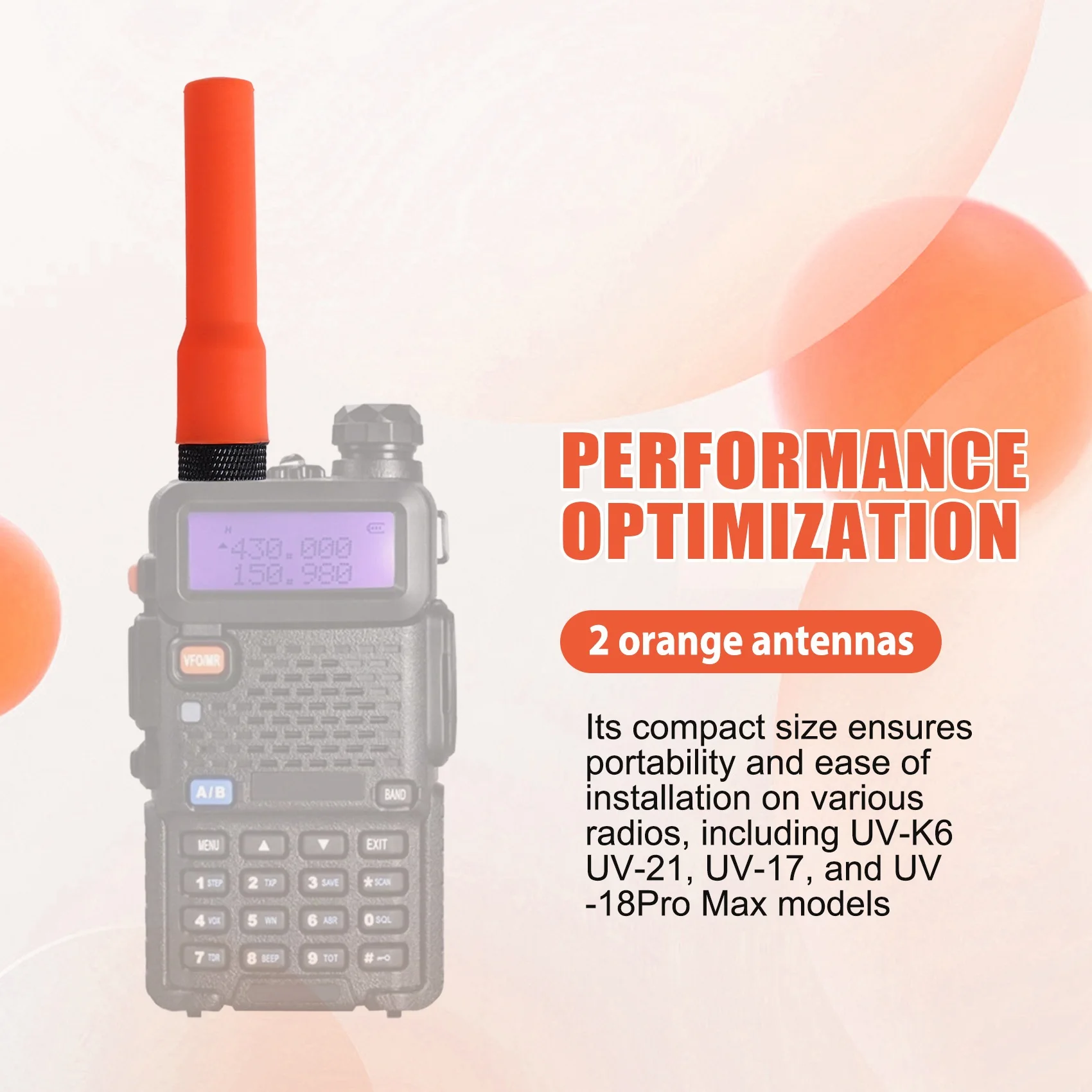 هوائي لاسلكي ناعم -20 هوائي صغير قصير SMA-F ثنائي النطاق VHF UHF لراديو UV-K6 UV-21 UV-17 UV-18Pro Max A