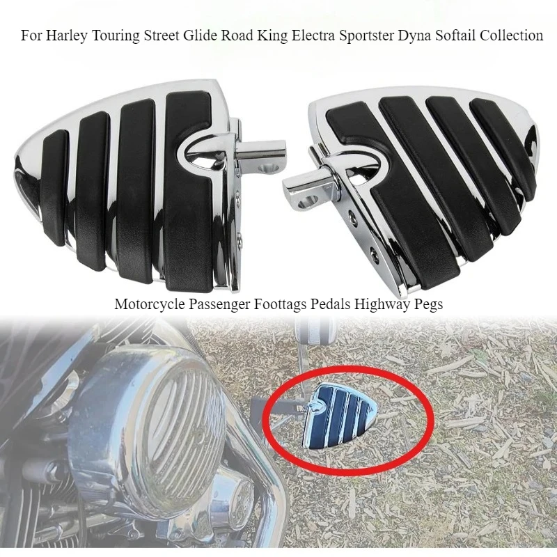

Motorcycle Passenger Foottags Pedals Highway Pegs for Harley Touring Street Glide Road King Electra Sportster Dyna Softail