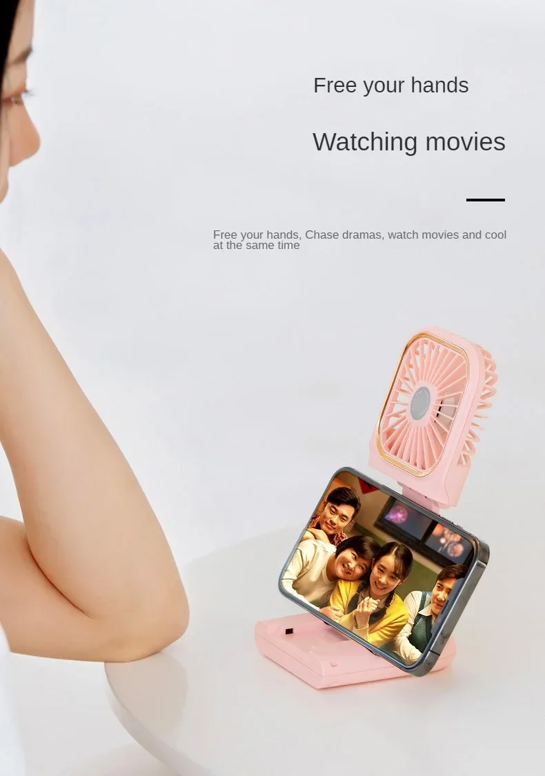 USB ホルターネック小型ファン屋外ポータブルハンドヘルドファン電源銀行超静音スリム折りたたみミニデスクトップファン F30 ベビーカーファンファン