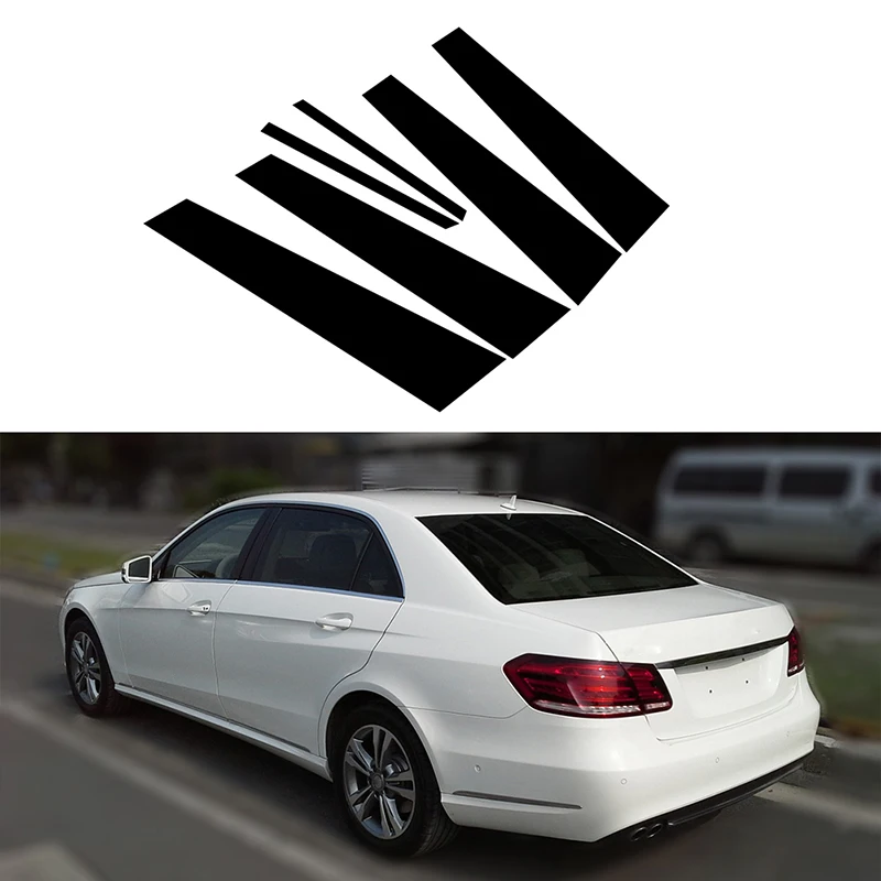 Fit For Mercedes-Benz E-Class W212 2010 2011 2012 2013 2014 2015 2016  Glossy Black Pillar Posts Door  Window Sticker Cover