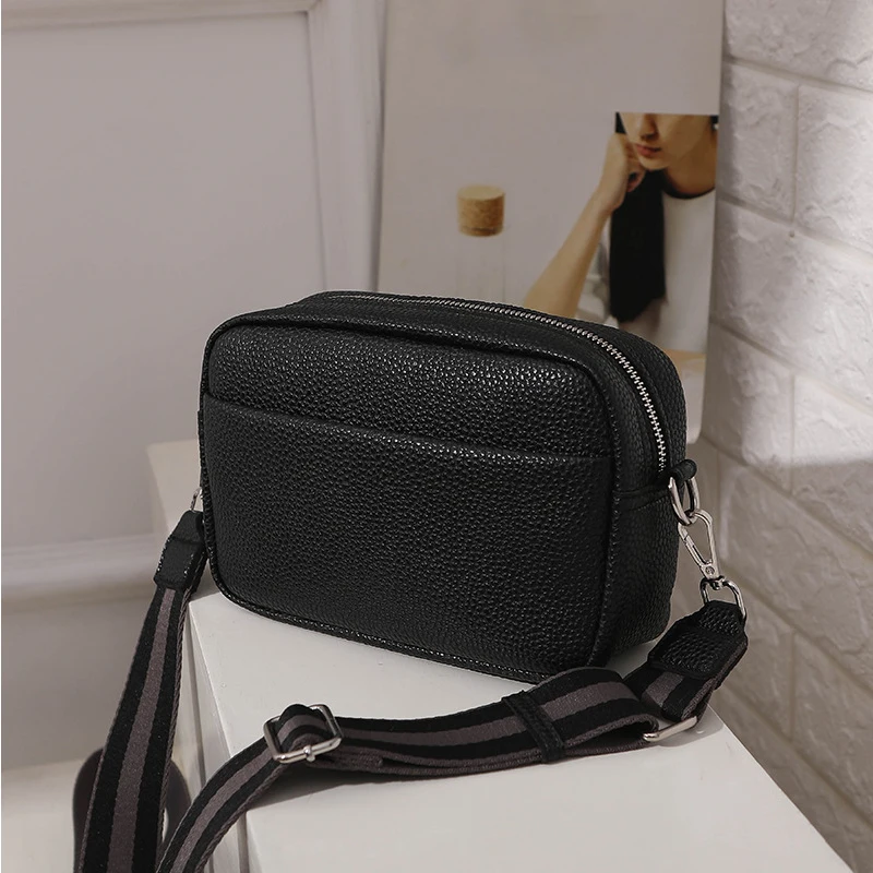 Solid Color Shoulder Bags For Women Plaid PU Leather Crossbody Flap Small Square Bag Lady Shopping Handbag Phone Purse Pack