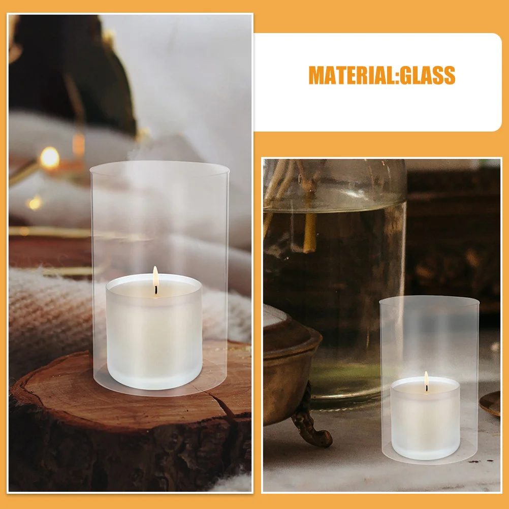 غطاء مدخنة إعصار من الزجاج الشفاف مقاس 6 × 4 بوصة غطاء شفاف بدون قاع لحماية اللهب وديكور المنزل وإضاءة الحدث #4