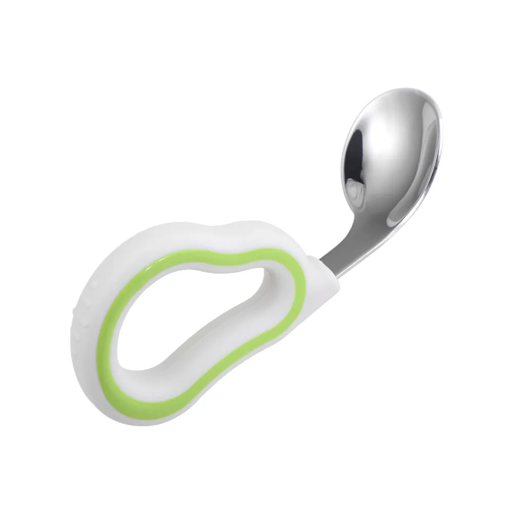 

Силиконовый набор детских вилок и ложек из нержавеющей стали 316 с коробкой для хранения, безопасные детские столовые приборы с короткой ручкой, детская посуда