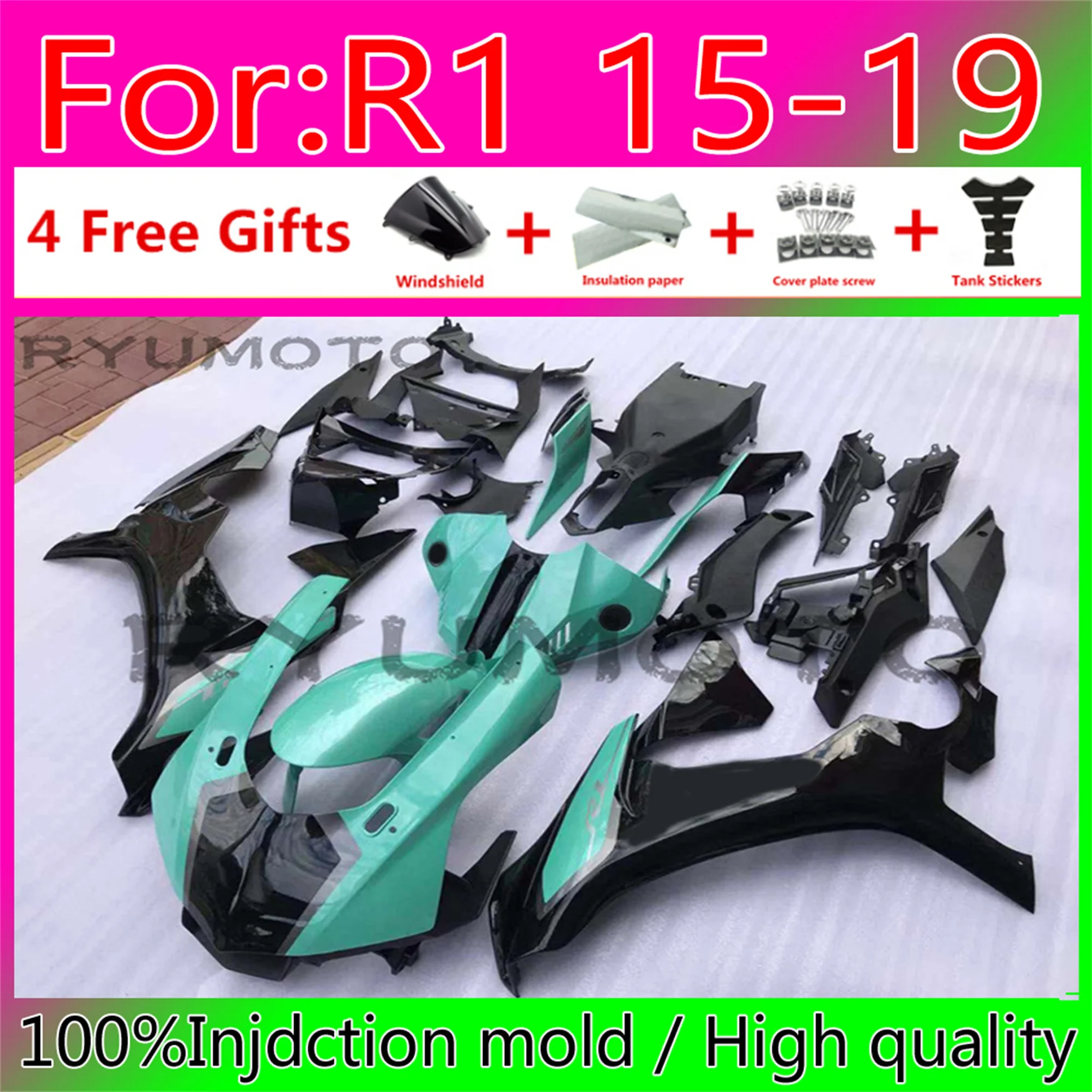 

New ABS whole Fairing kit 100% fitment for YAMAHA YZFR1 2015 2016 2017 2018 2019 YZF R1 15 16 17 18 19 YZF1000 Fairings