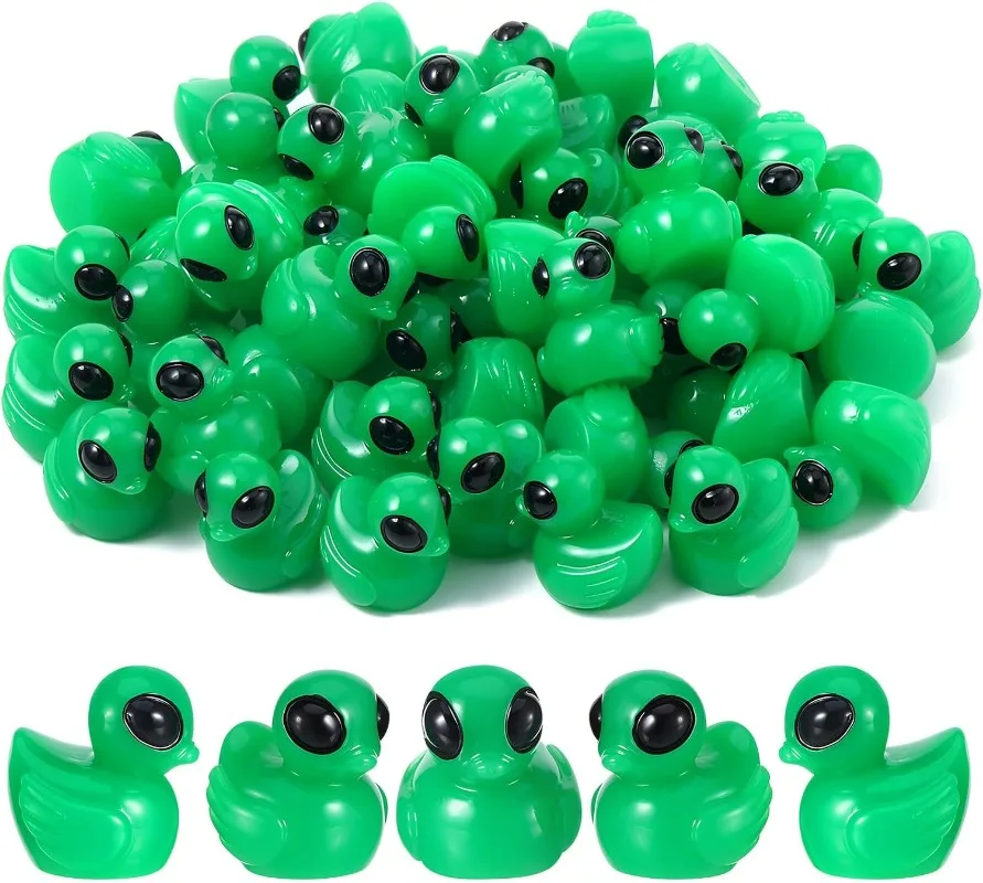 

50 шт. мини-утка-учатка, крошечные фигурки инопланетянина, зеленая смоляная утка, миниатюрные фигурки для вечеринок, сувениры для сада, двора, пейзаж, коллекционная