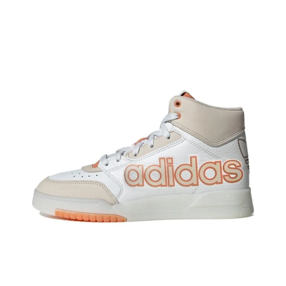 Adidas Originals Drop Step XL Leather Comfortable Abrasion Resistant High top Skateboard Shoes Women's Ecru GW9534