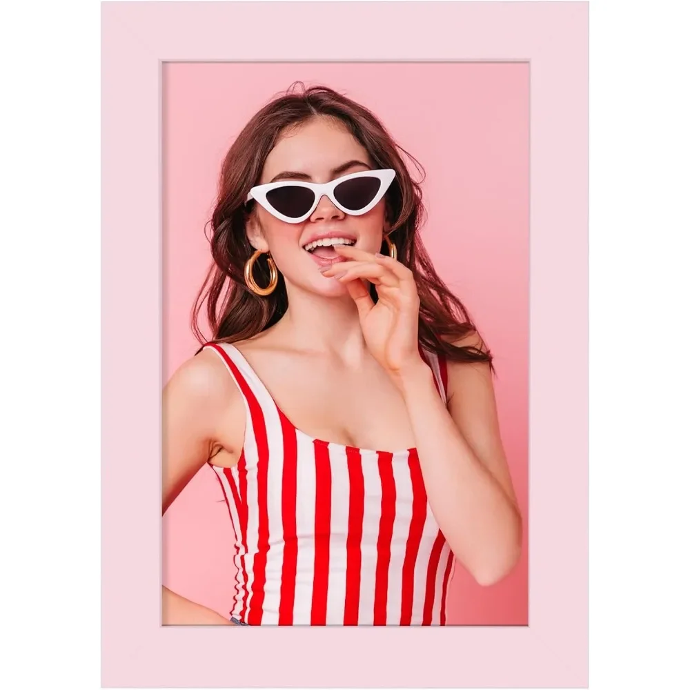 TWING 4x6 Bilderrahmen, hellrosa Fotorahmen-Display-Bild 3,5x5 mit Matte oder 4x6 ohne Matte, farbiger Fotocollagenrahmen