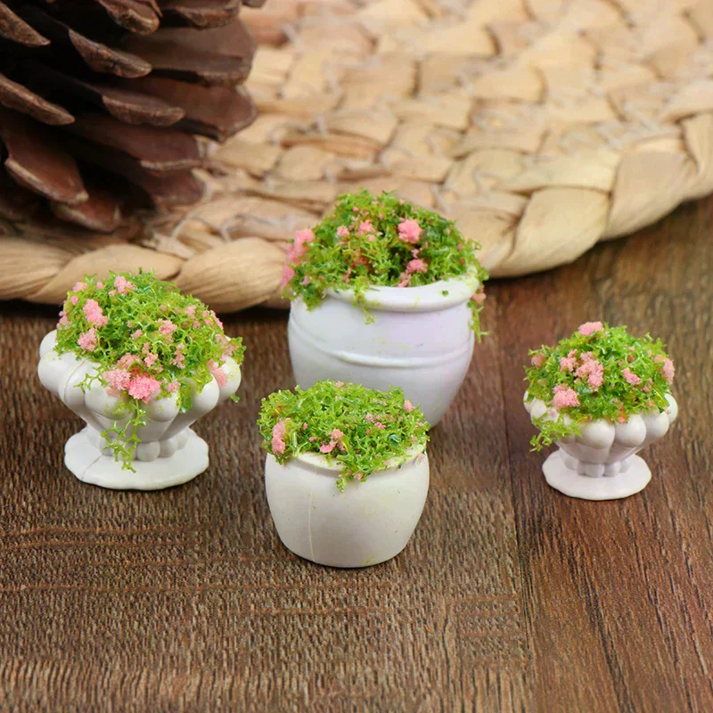 

1:12 Dollhouse Mini Furniture Accessories Mini Green Plant Bonsai Flower Pots