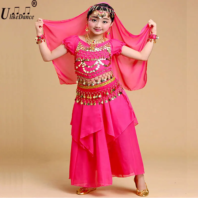 UlikeDance 4pcs Set Girl Belly Dance Suit For Kid Belly Dance Wear for Girls Belly Dancing Costume Halloween Girl Costumes