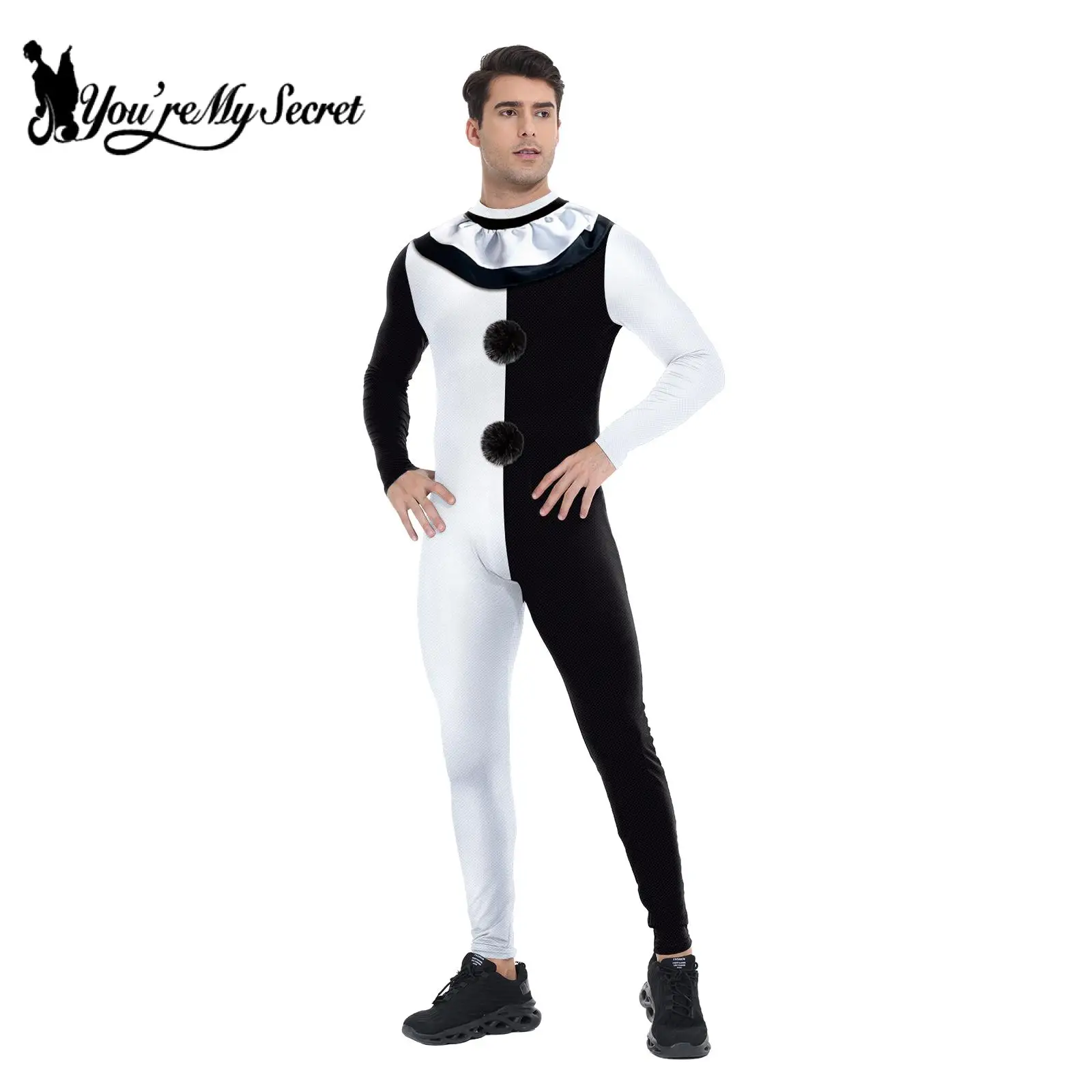 [You're My Secret] Cosplay Clown Costume Scary Terrifier 3D Printed Unisex Jumpsuits Halloween Dress Up Zentai Bodysuit Clothing