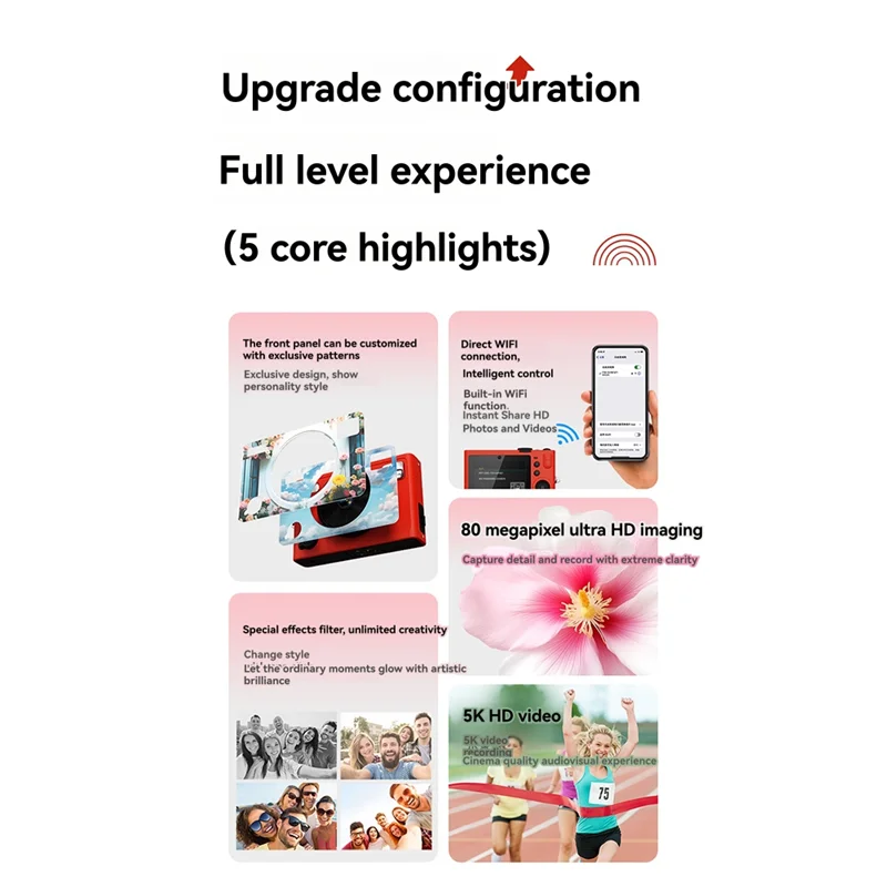 

Dependable-5K Digital Camera For Photography Front And Rear Dual Lens