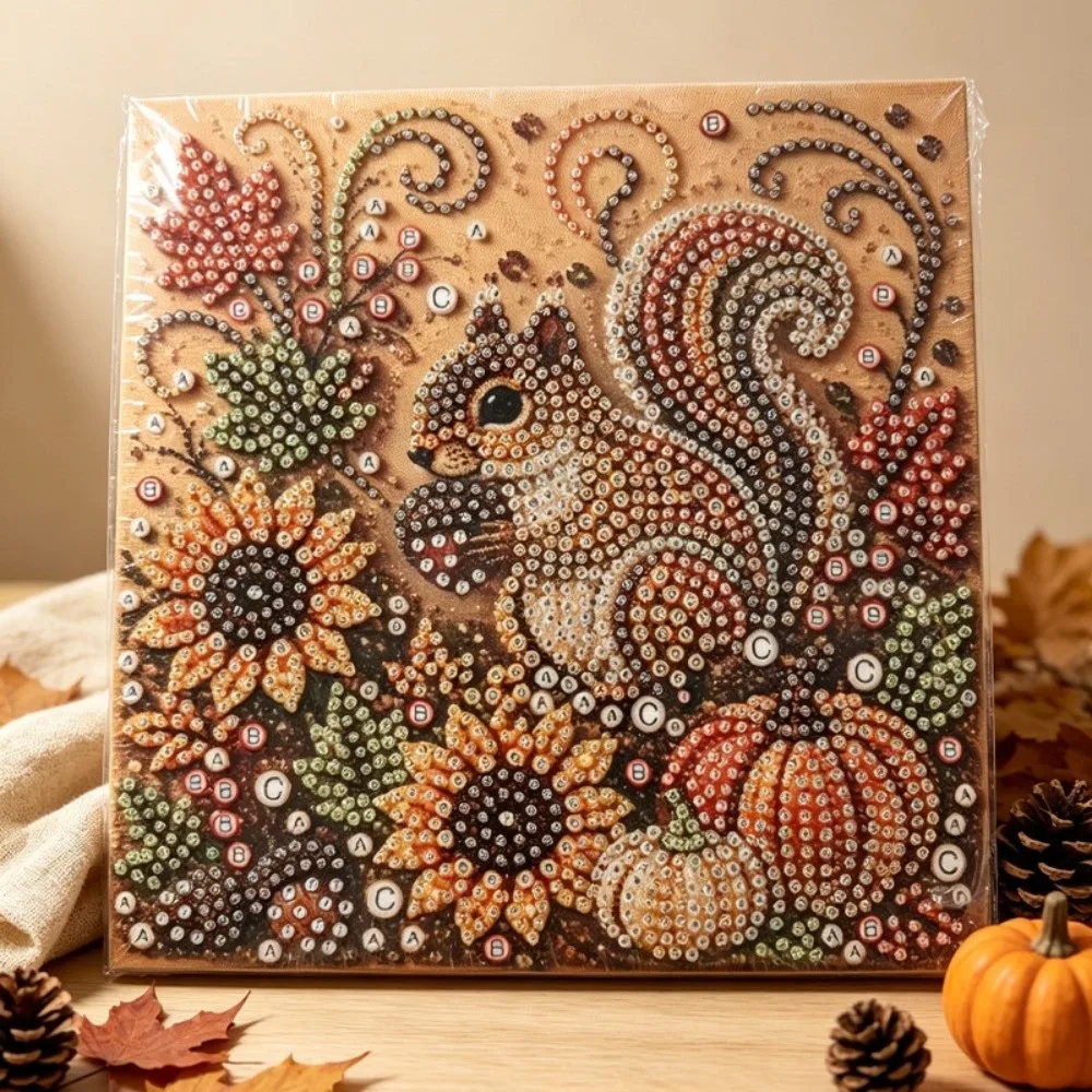Sparkling Pearl Painting Kit Handmade Fall Harvest Diamond Art Kit Creative Autumn Theme Beaded Canvas Art Thanksgiving Gift