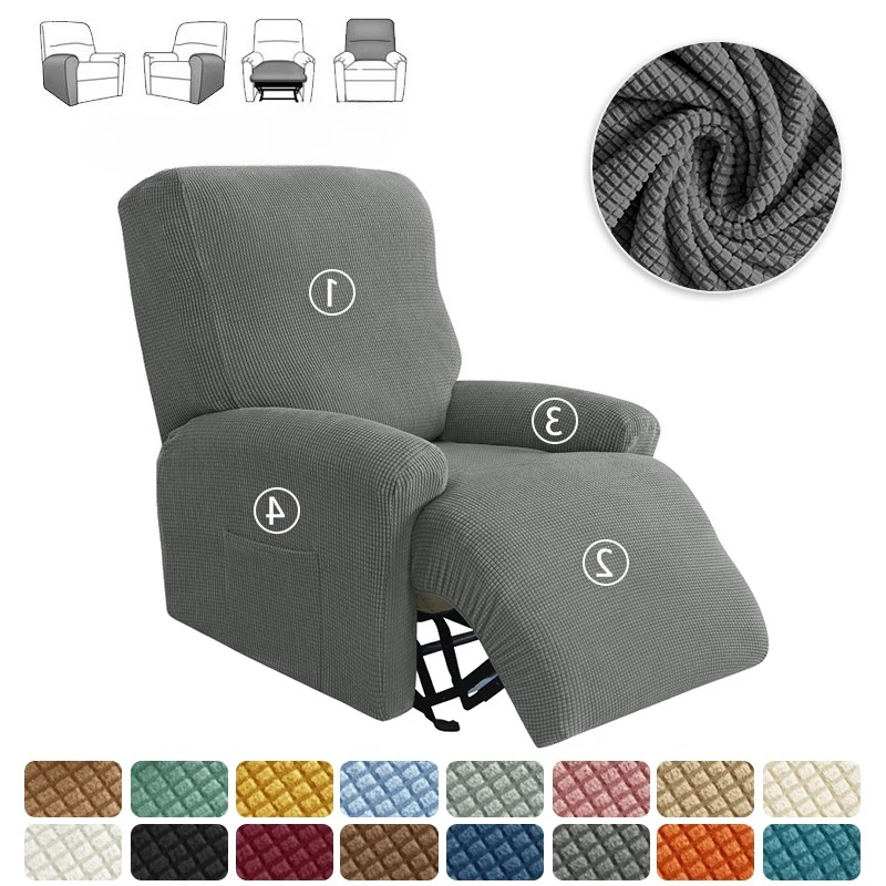 Polar Fleece Recliner Sofa Covers Split Armchair Case Elastic Relax Recliner Furniture Protector Cover Living Room Home Decor