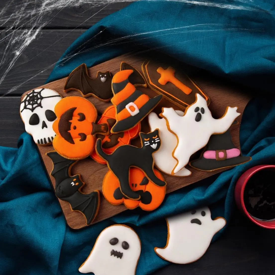 7-teiliges Halloween-Ausstechformen-Set, lebensmittelechter Edelstahl, Kürbis-, Geister-, Fledermaus- und Totenkopfformen, glatte Kanten, für DIY-Backen zu Hause – Detail 7