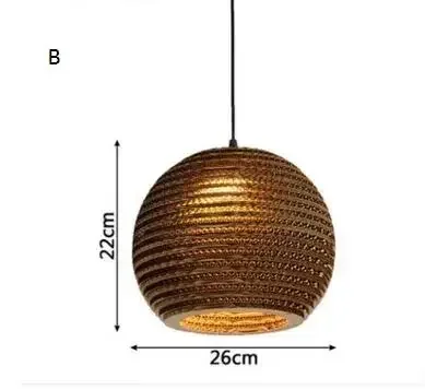 Paper Honeycomb Pendant Lamp Corrugated Cardboard Hang Light for Living Room Restaurant Cafe Clothing Store Lighting E27 image 3