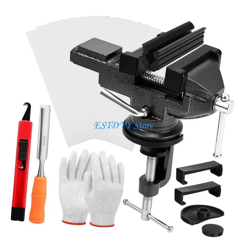 G6DE Benches Vises Golf Grip Maintenance Tool Set with Rubber Clamp and Tape Strips