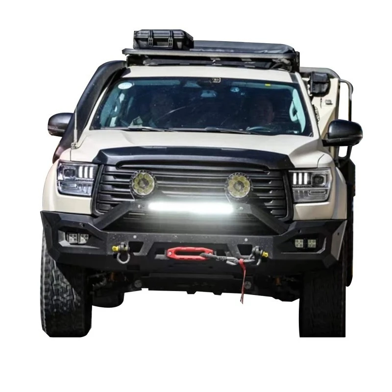 Steel Bull Bar Front Bumper Guard Black Luxury Matte Finish with Skid Plate Bumper for  Cannon Alpha