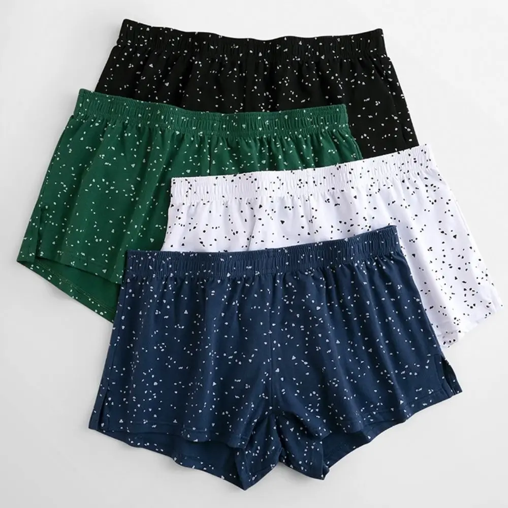 Comfortable Solid Color Men's Cotton Underwear Baggy Elastic Loose Boxers Men Spot Underpants Boxer Briefs Daily