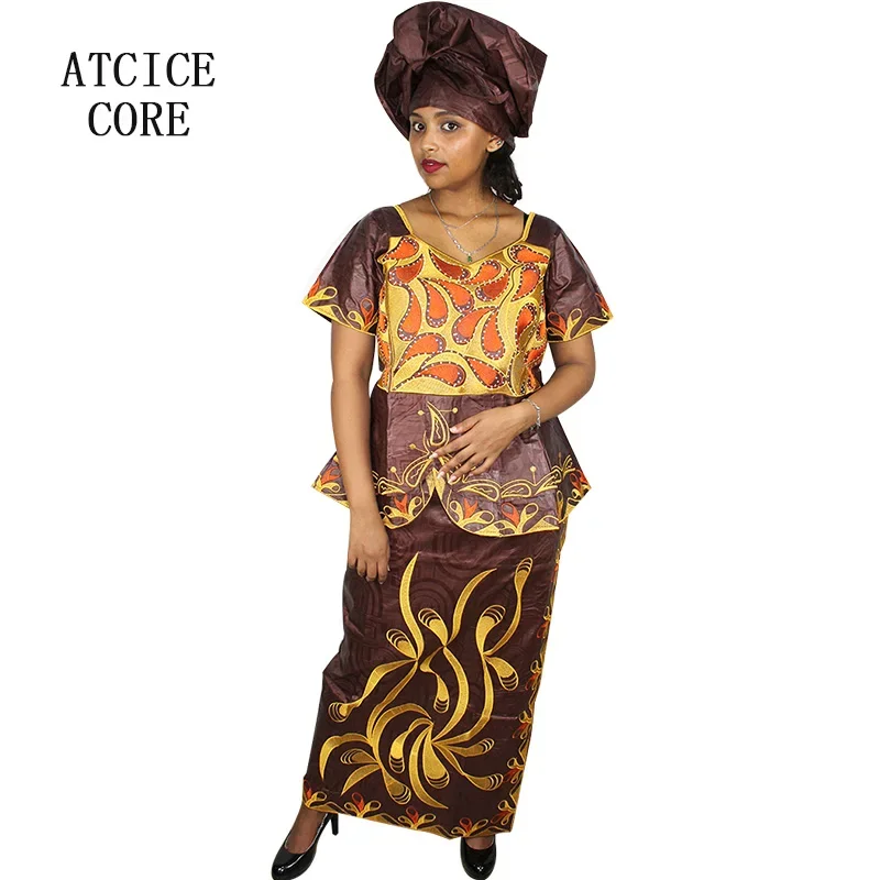 

African Dresses For Women Bazin Riche Clothes Design Embroidery Dresses For Lady