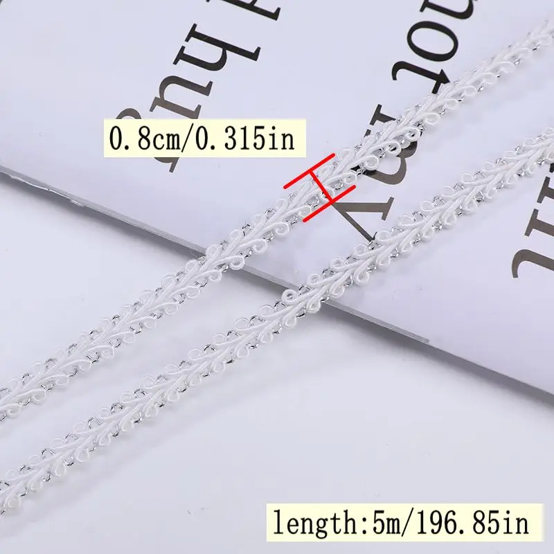 각 팩에 5Meters/196.85In 새로운 의류 액세서리 레이스 용품 드레스 친밀한 0.8cm 리본 레이스가있는 절묘한 모자