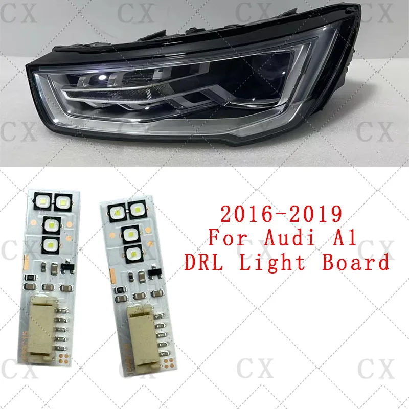 For Audi A1 S1 8X Facelift 2016 2017 2018 White DRL Car Headlight Light Guide Board Module Daytime Running Light Car Accessories
