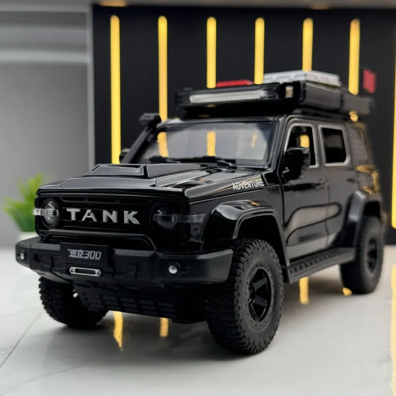 

Simulation 1/24 Scale TANK 300 Off road Vehicle Model With sound And light Collective Miniature Voiture Diecast Boy Car Toy Gift