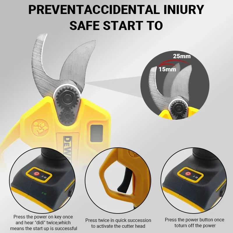 DEWALT 20V Brushless Electric Scissors Cordless Pruning Shears Multifunctional Fruit Tree Branche Cutter Garden Tool  knife