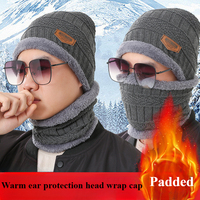 Knitted Cap Thickened Cap Warm Ear Protection Head Cap Outdoor Cycling Korean Version of The Tide Neck Set Wool Hat