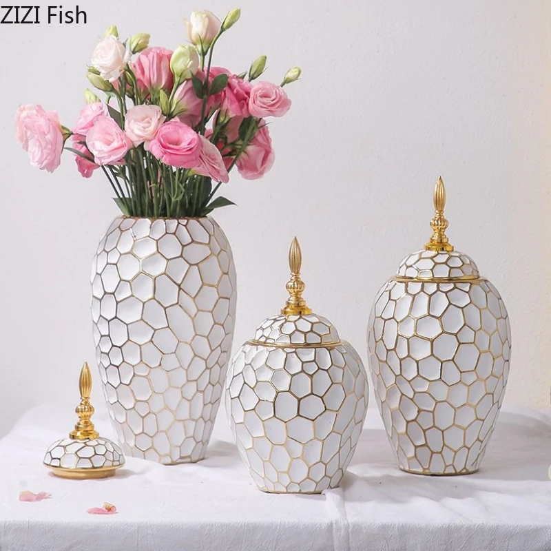 Keramikvase mit Deckel, Blumenarrangement, Vorratsglas, Ornament, Hydrokulturvasen, Blumenschiffe, getrocknete Blumenvase, Hydrokulturvase