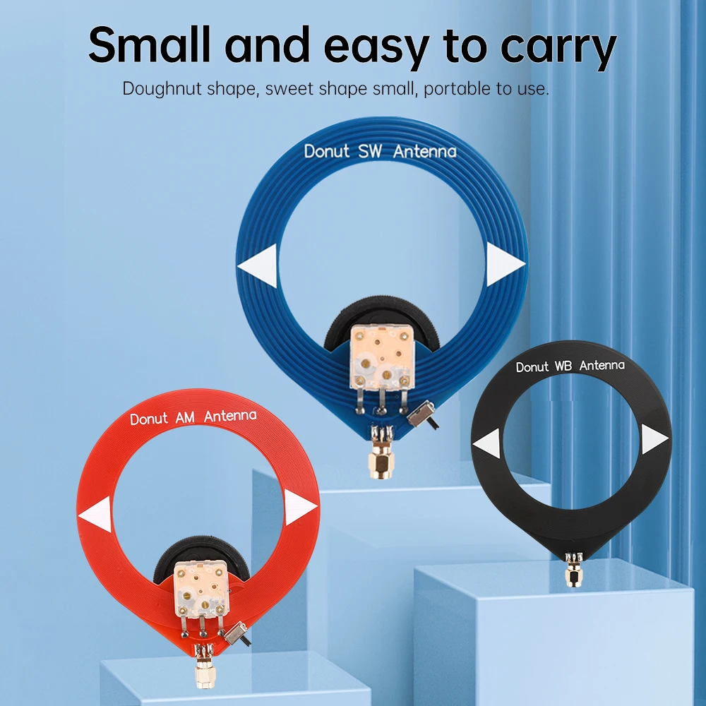 Mini Circle Antenna at mw sw Looping Antenna  4MHz-24MHz/500kHz-2000kHz/10k-180MHz  Donut Medium Short Wave Antenna for Radio
